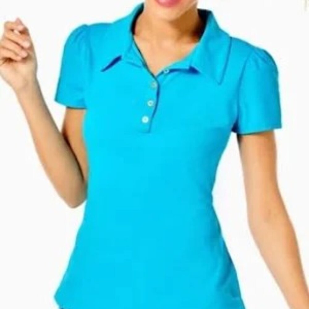 Lilly Pulitzer Luxletics Frida Puff Sleeve Polo